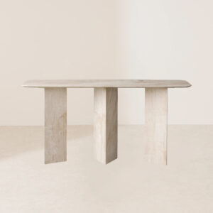 VHT-004 Matte Finish Handcrafted Three-Leg Marble Console Table