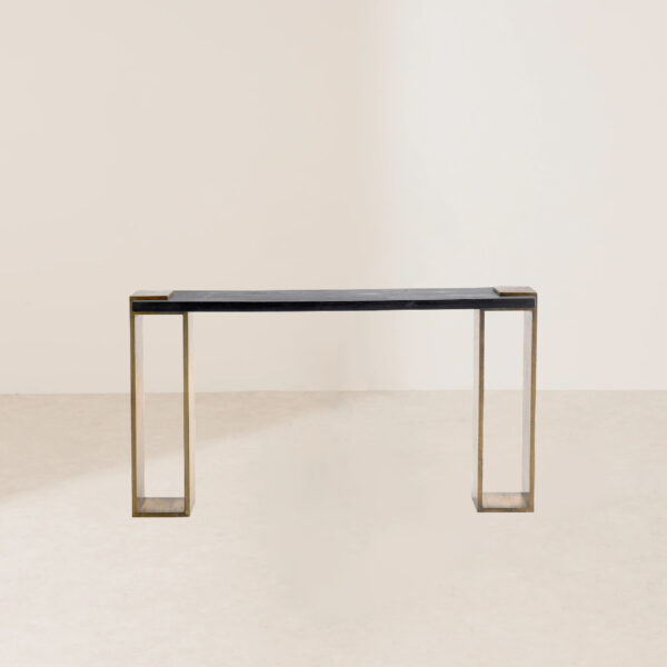 VHT-006 Industrial-Inspired Minimalist Console Table with Wood Top
