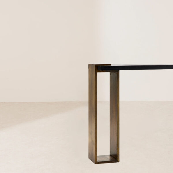 VHT-006 Industrial-Inspired Minimalist Console Table with Wood Top - Image 4