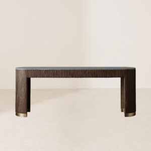 VHT-007 Luxurious Solid Wood & Stone Top Mixed-Material Console Table
