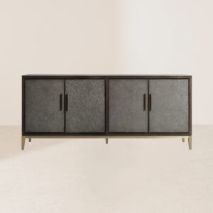 VHT-011 Luxurious Gold PU Leather Four-Door Solid Wood Frame Metal Handle Versatile Sideboard