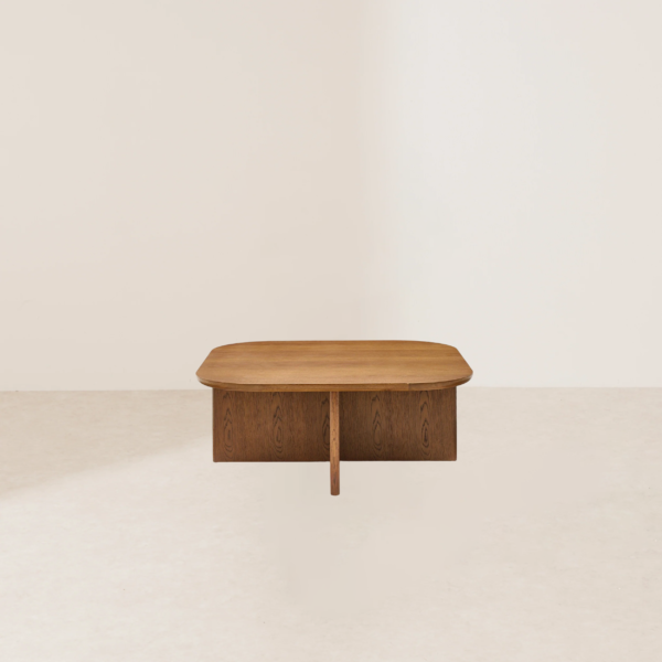 VHCT-037 Modern Minimalist Dark Brown Nested Coffee Table with Curved Edges - Image 4