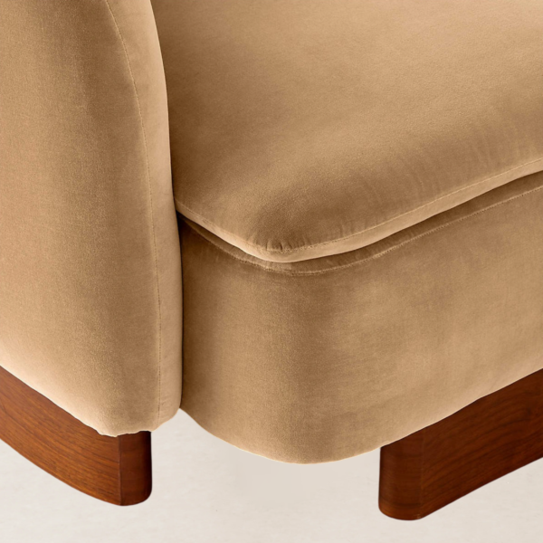 VHS-023 Modern Elegant Half-Circle Camel-Toned Suede Sofa - Image 5