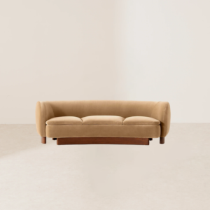 VHS-023 Modern Elegant Half-Circle Camel-Toned Suede Sofa