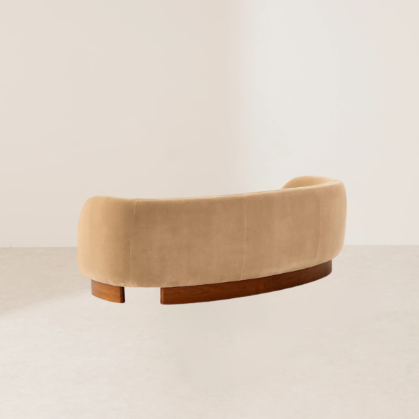 VHS-023 Modern Elegant Half-Circle Camel-Toned Suede Sofa - Image 4